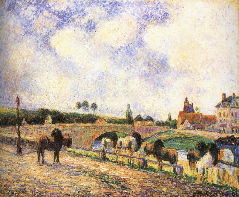 Camille Pissarro Pang plans Schwarz bridge